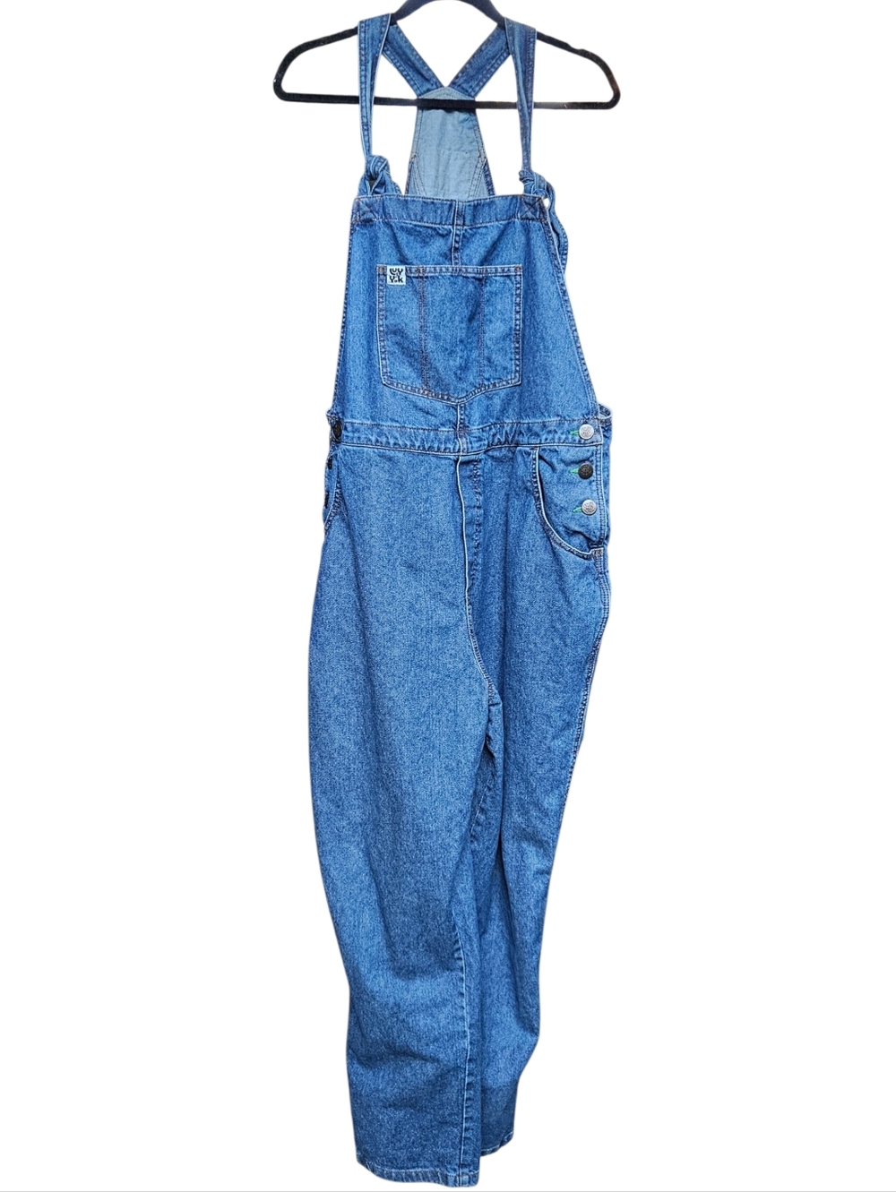Lucy & Yak Organic Cotton Full Length Medium Wash Denim Overalls Size 18L